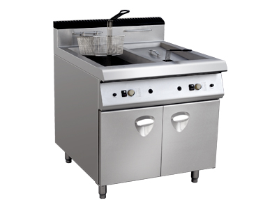 gas style two tank fryer include two basket with cabinet