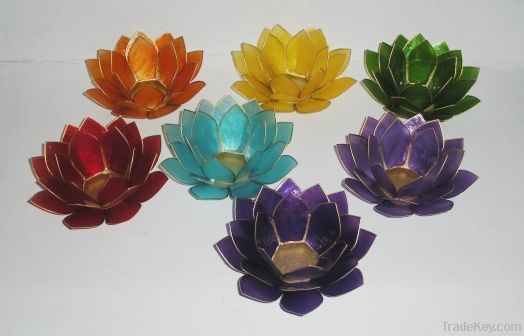 Meditation Gift / Lotus Candle Holders in Chakra Colors