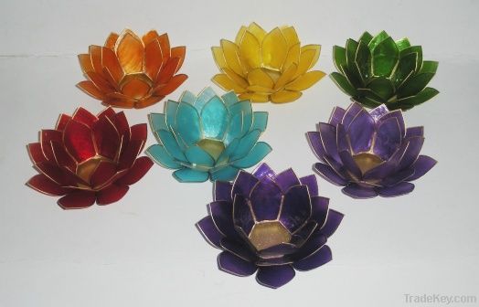 Meditation Gift / Lotus Candle Holders In Chakra Colors