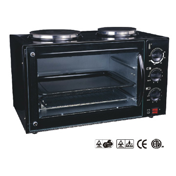 Electric oven with hotplate