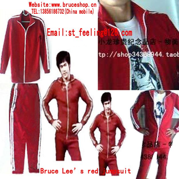 Bruce Lee classic clothes red jumpsuit