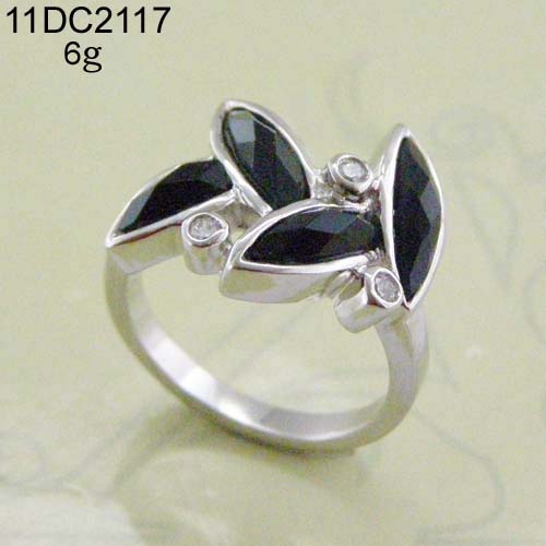 sterling silver onyx ring(11DC2117)