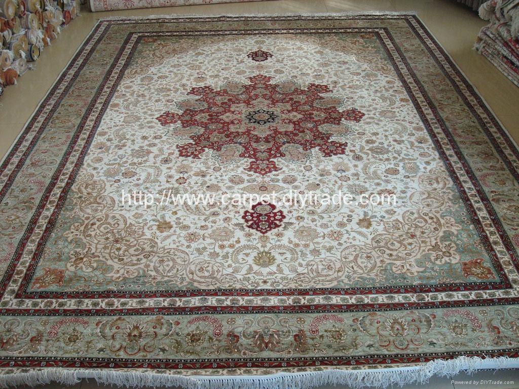 handmade silk-woolen mixed carpet and rug