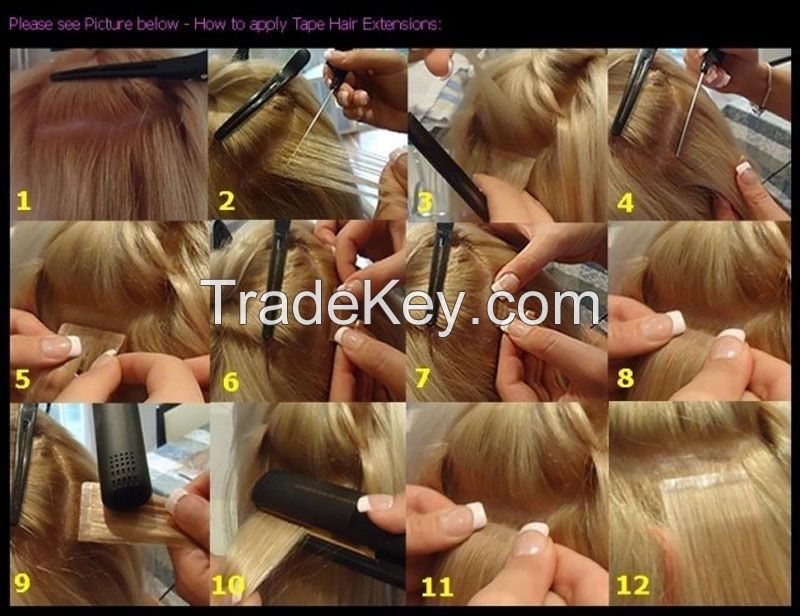 Tape In Remy Human Hair Extensions #02