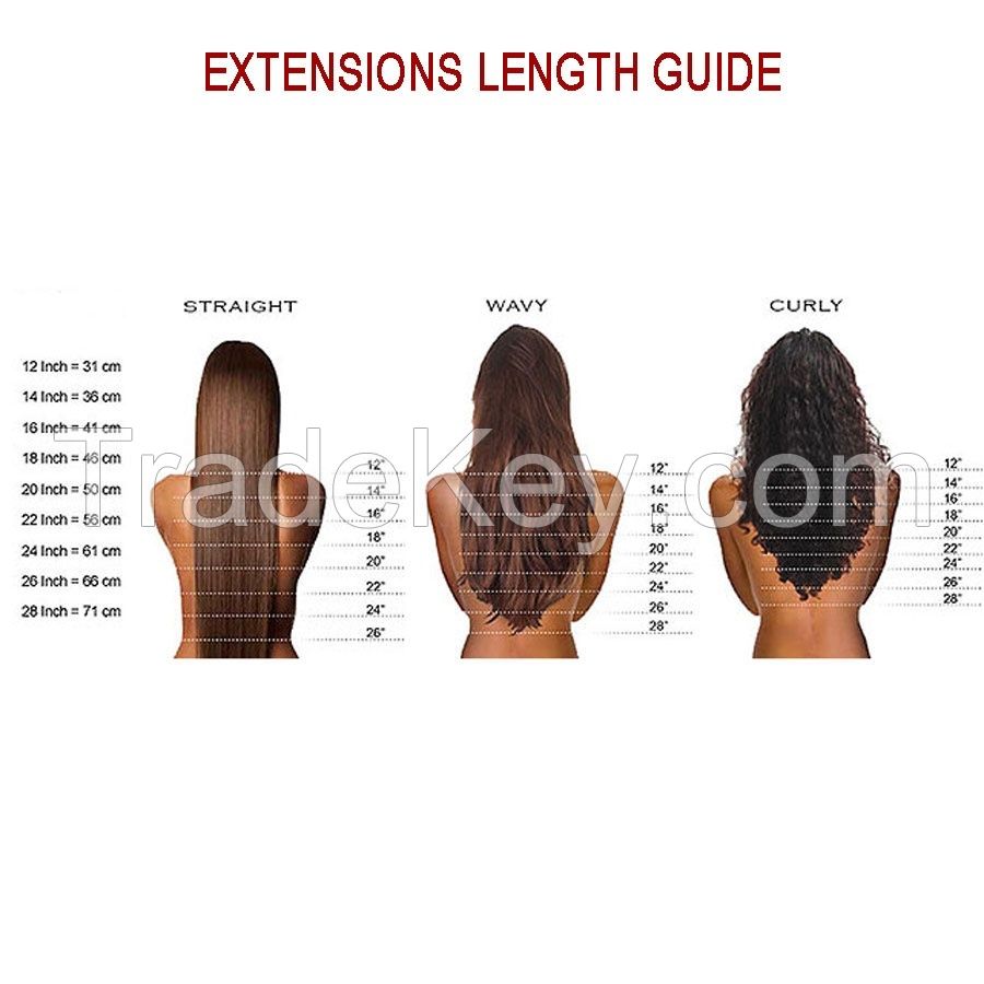 Nail tip hair remy Human Hair Extensions #red
