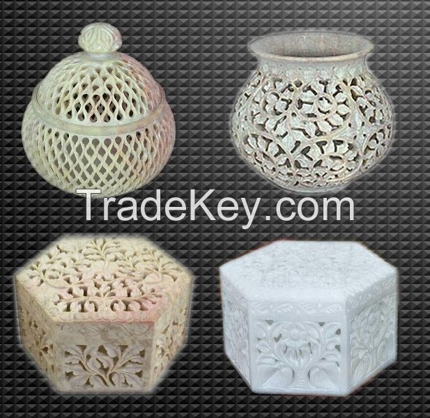 Decorative Box Carving , Marble Inlay Box Handmade, Gift marble boxes,semi-precious stones inlay