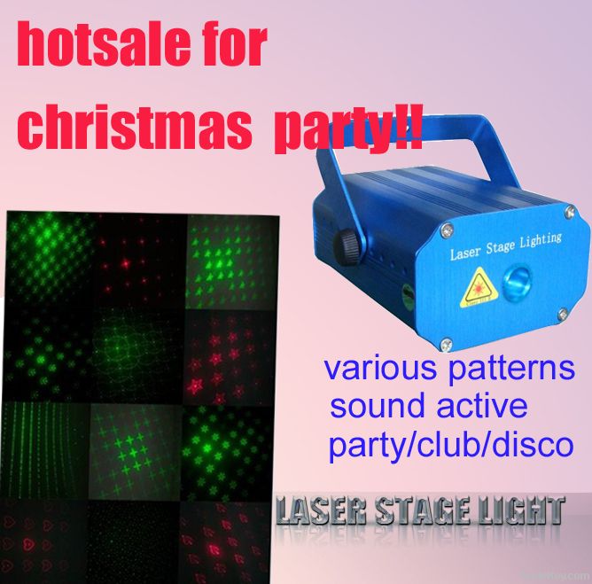 8 laser patterns/sound active/mental box laser stage light