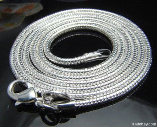 steling silver round snake chains