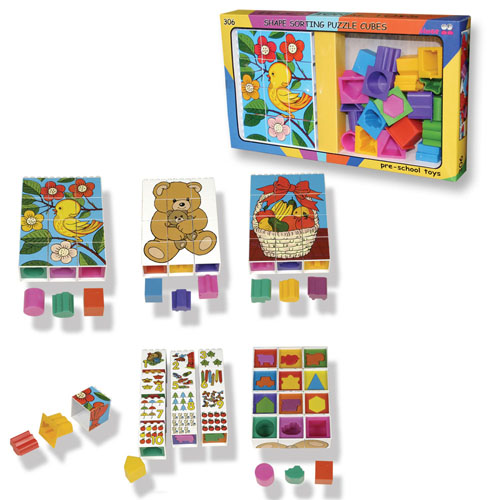 Shape Sorting Puzzle Cubes