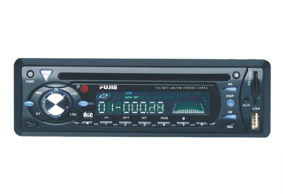 one Din car CD player with USB, SD card reader