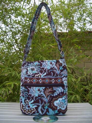 Quilted Cotton Java Blue Hipster Purse