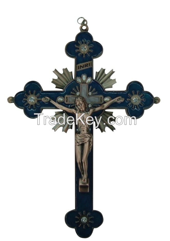 Religious Catholic Metal Wall Crosses & Crucifixes 11"