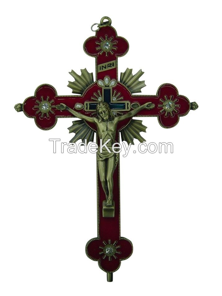 Religious Catholic Metal Wall Crosses & Crucifixes 11"