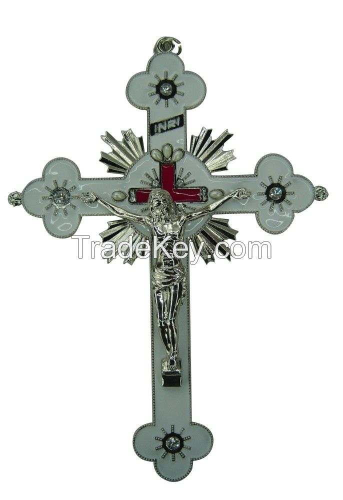 Religious Catholic Metal Wall Crosses & Crucifixes 11"