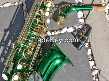 BEAUTIFUL GREEN LACQUER ALTO SAXOPHONE