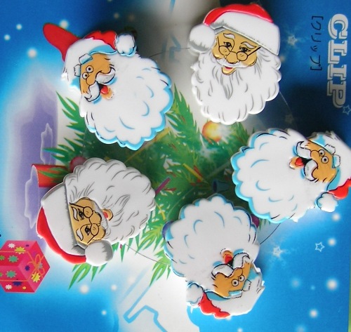 Mini clips in Santa Claus shape