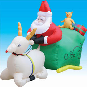 Christmas Decoration-inflatable Santa claus with gift box