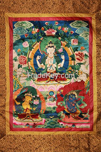 Thangka with hand silk embroidery