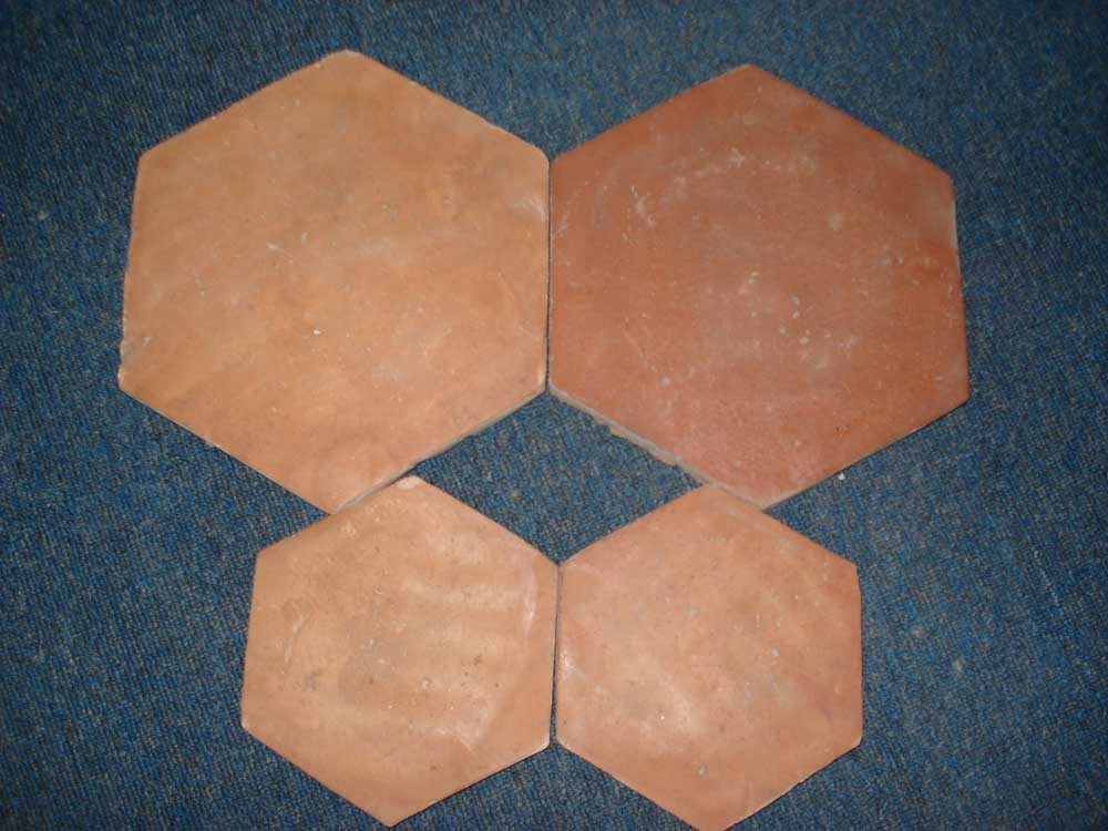 terracotta floor tiles, hexagon