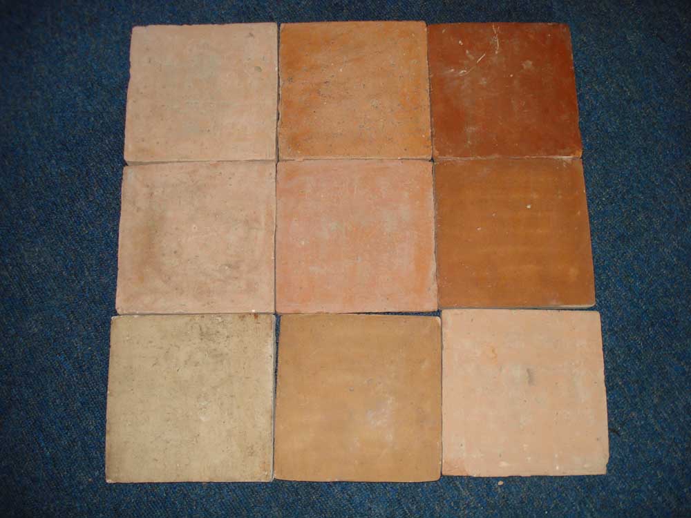 terracotta floor tiles, colorful