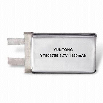 Lithium Polymer Battery with 1, 150mAh Nominal Capacity, Used for