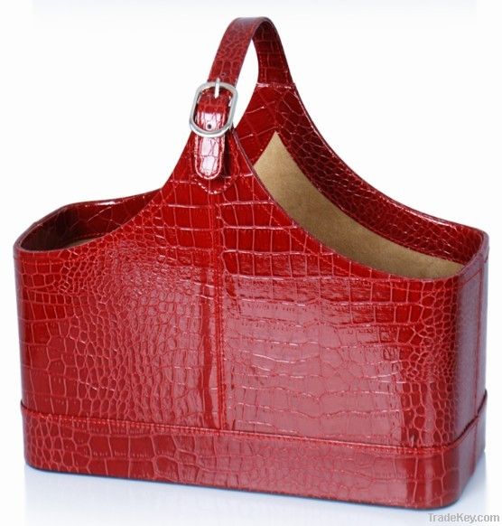 Faux Leather (PU, PVC) Or Genuine Leather Basket