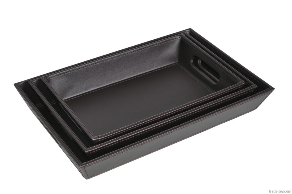 Faux Leather (PU, PVC) Or Genuine Leather tray