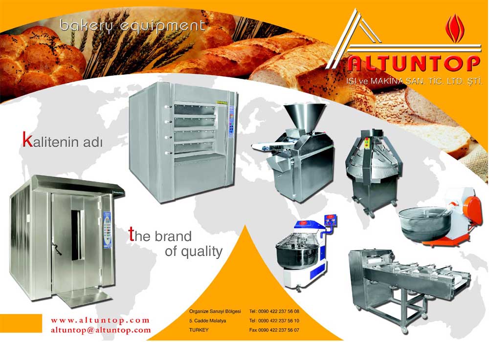 BAKERY EQUIPMENT , DRIED FRUITS PROCESSING MACHIE , BREAD IMPROVER