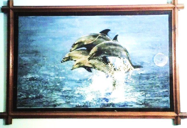 dolphins in sea - paintings