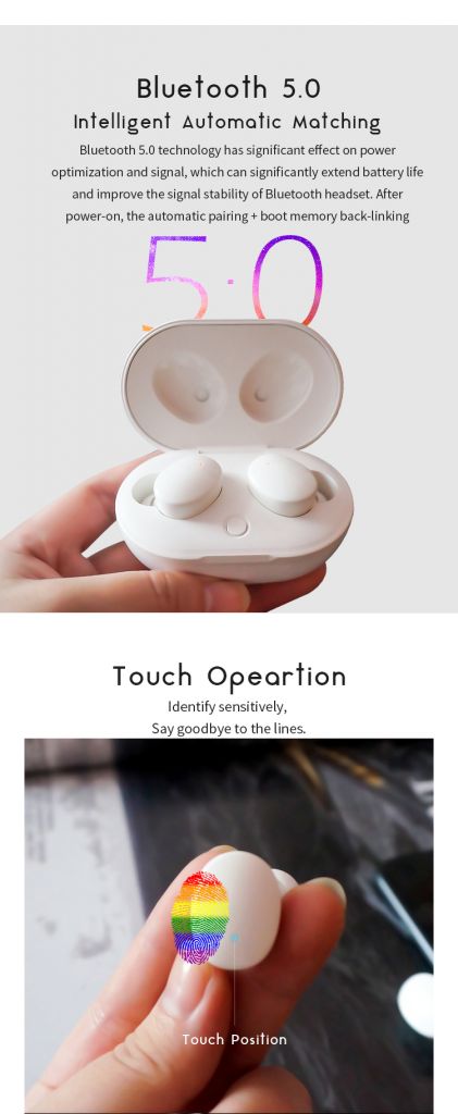 Veffivid TWS Wireless Bluetooth Earphone Touch Operation