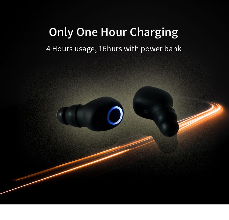 Veffivid TWS Wireless Bluetooth Earphone with Flash Light