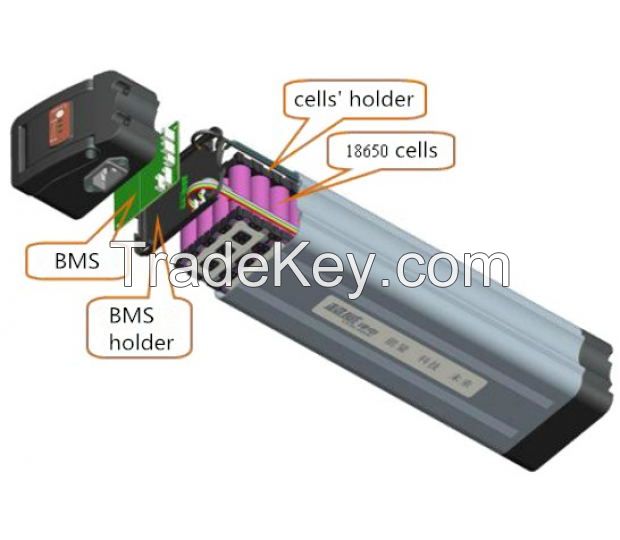  Rechargeable Li-ion PERMA Battery Pack Customized of top brand 18650 BMS and Hard Case for E-Bikes