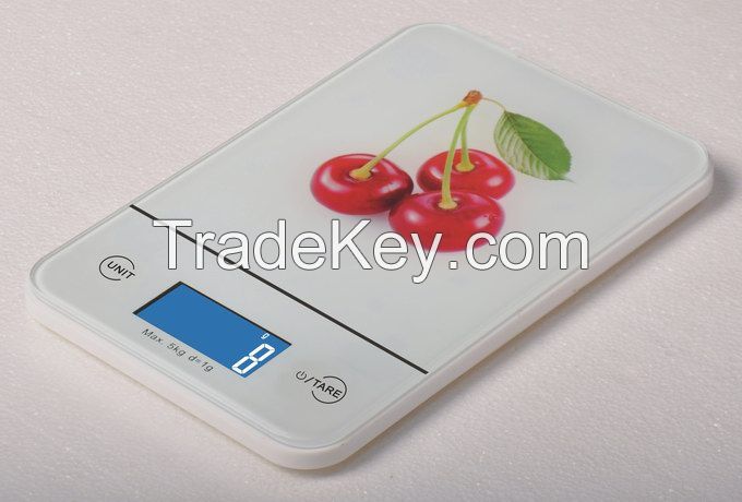 14mm Slim&touch Electronic Kitchen Scale with Novel Printing