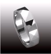 Faceted  and high polished tungsten ring