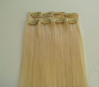 100% human hair clips in hair extension