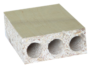 overlay core-hollow particle board