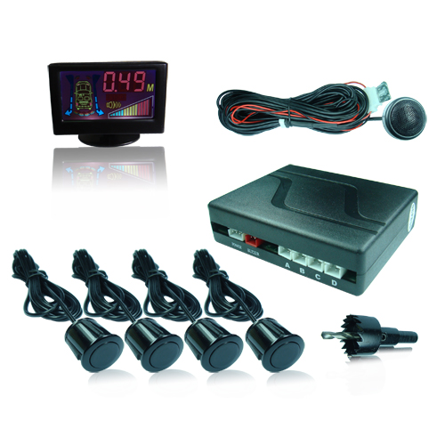 Voice LCD backup sensor with colorful display