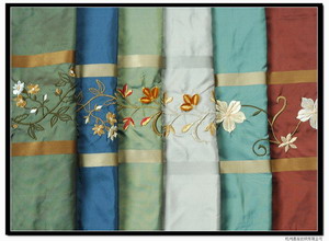 silk of strip taffeta with embroidery