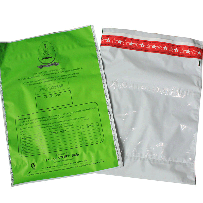 Free Sample Pro. Design Security Exam Bags and Envelopes For Securing Confidential Papers