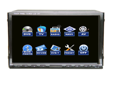 7" Double Din Car DVD Player with RDS, TV, USB, SD, AM/FM, BlueTooth