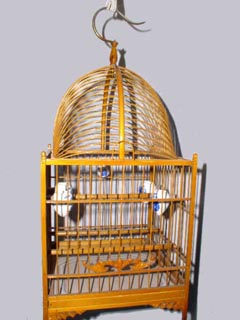 Wooden bamboo bird cage