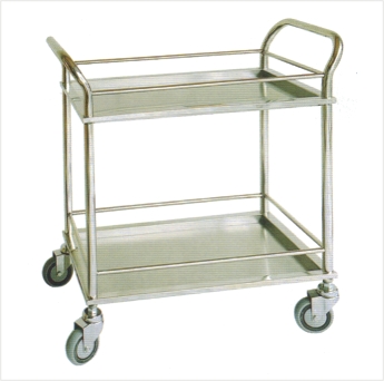 Crooked Handrail Treatment Trolley with Two Shelves