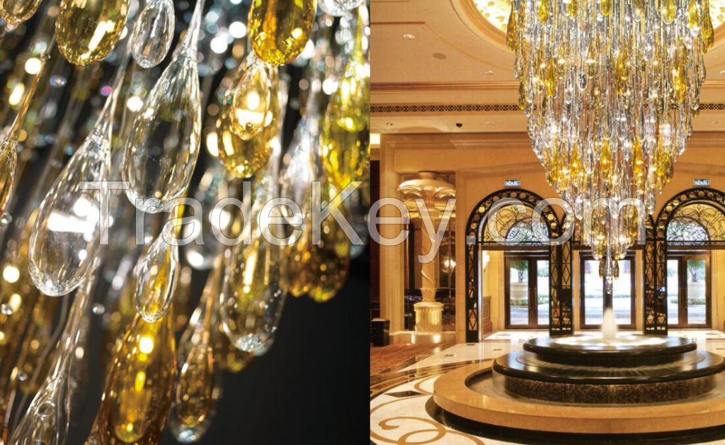 Glass Drop Chandelier For Hotel