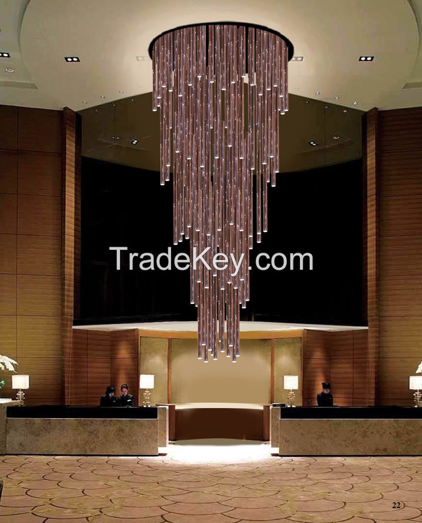 flute chandelier using in hotel