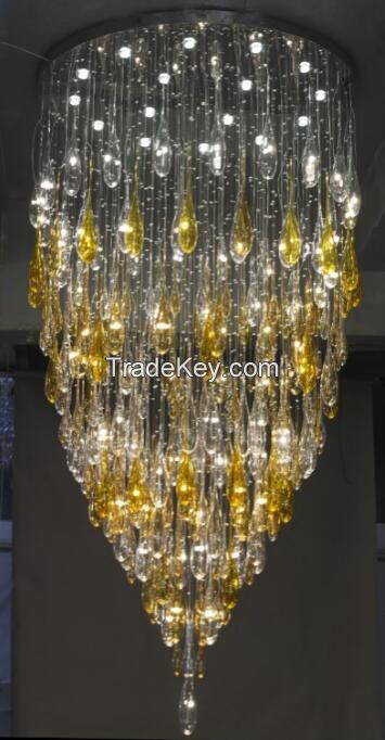 glass drop chandelier for hotel