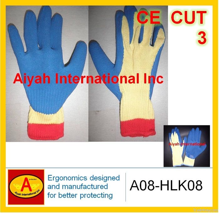 Kevlar with latext coated glove CUT-RESISTANT GLOVEA(08-HLK08)(CE)