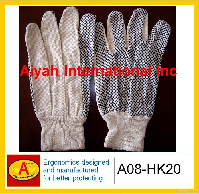 Cotton glove PVC dot glove(A08-HK20)