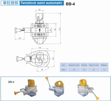 Semi-automatic twistlock