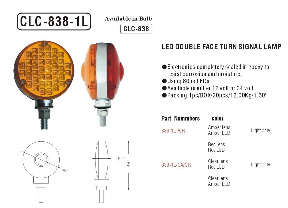 LED double face turn signal lamp