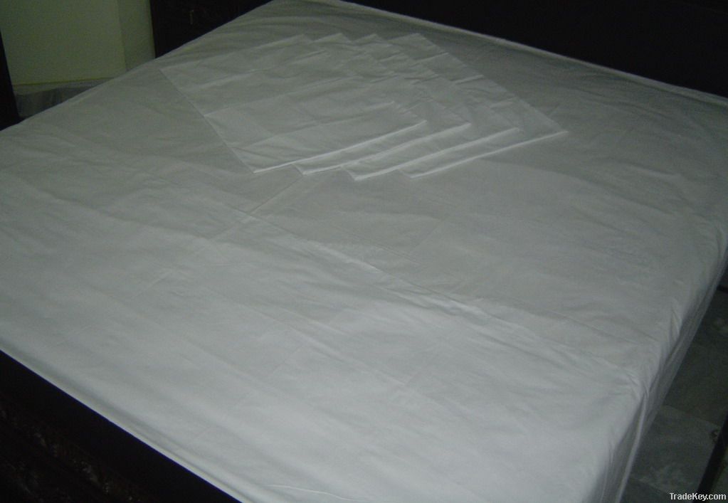 All White 100% Cotton Flat Bed Sheets